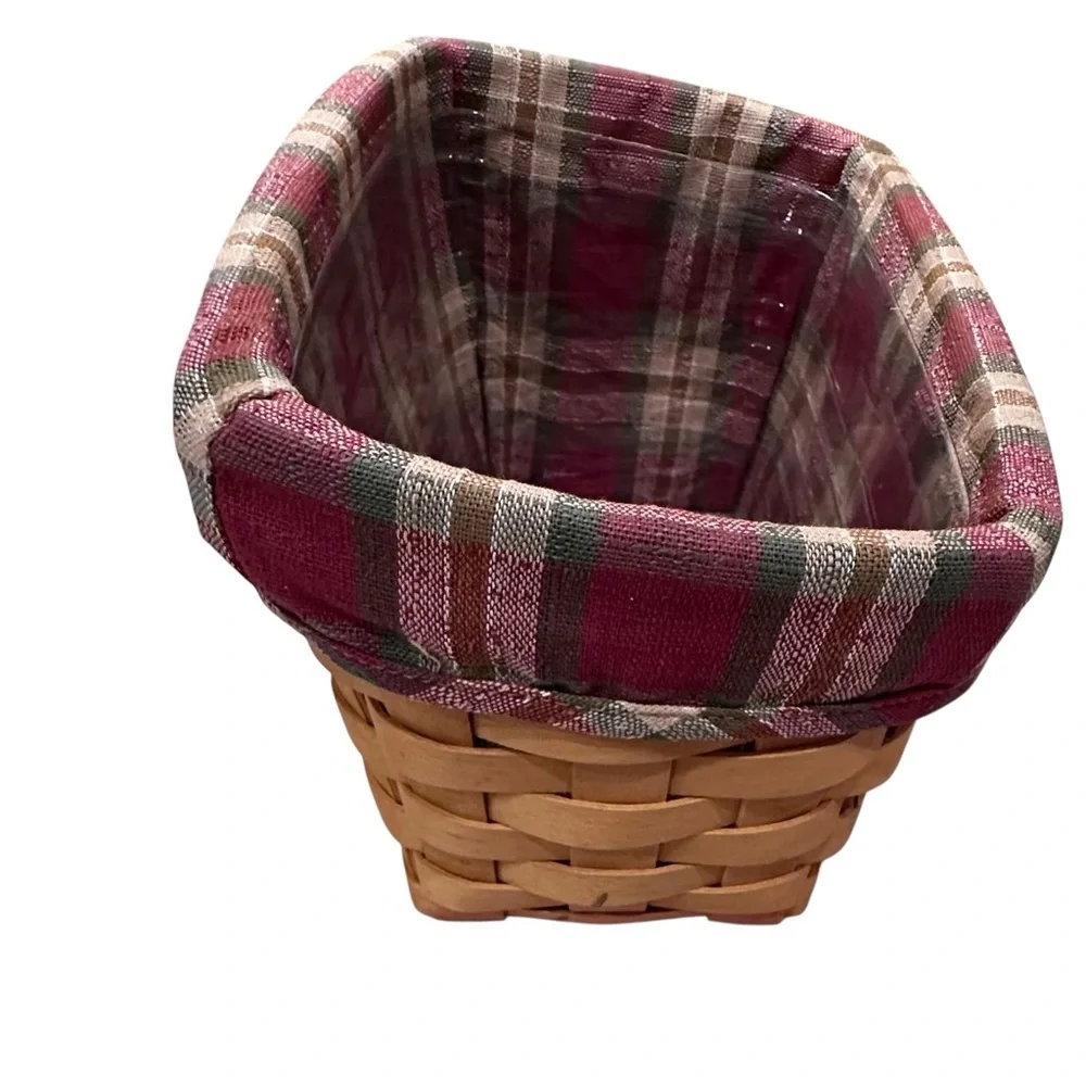 Longaberger Large Recipe Basket 1999 , Protector, Orchard Park Plaid Liner